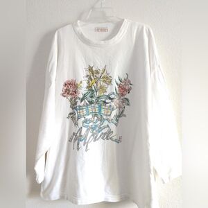 FLAW Fun Vintage Venezia Floral Sweatshirt Alpine White Multicolor XXL Chest 48"